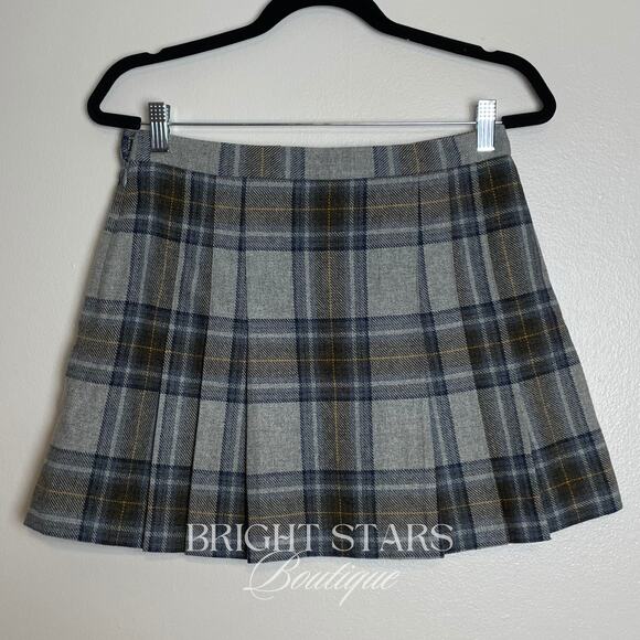 Rare Plaid Pleated Mini Skirt ASO Cordelia Chase BtVS Womens 10P Vintage Tartan - Picture 4 of 6